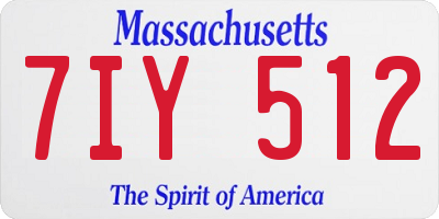 MA license plate 7IY512