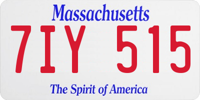 MA license plate 7IY515