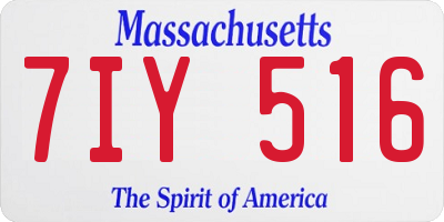 MA license plate 7IY516