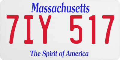 MA license plate 7IY517