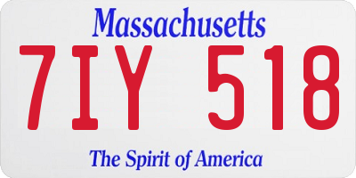 MA license plate 7IY518