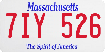 MA license plate 7IY526