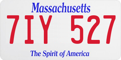 MA license plate 7IY527