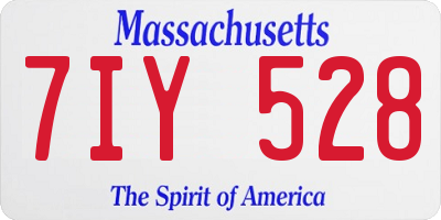 MA license plate 7IY528