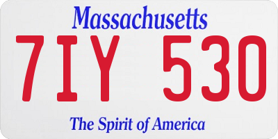 MA license plate 7IY530