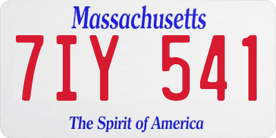 MA license plate 7IY541