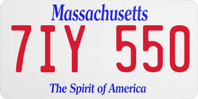 MA license plate 7IY550
