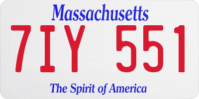 MA license plate 7IY551