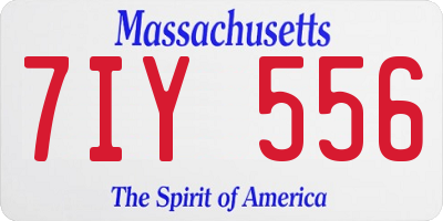 MA license plate 7IY556