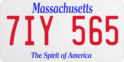 MA license plate 7IY565
