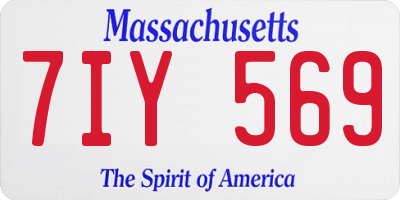 MA license plate 7IY569