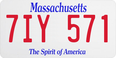 MA license plate 7IY571