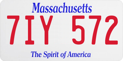 MA license plate 7IY572