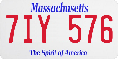 MA license plate 7IY576