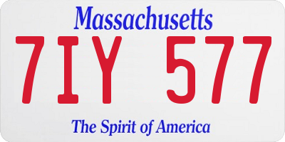 MA license plate 7IY577