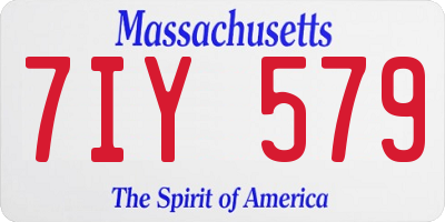 MA license plate 7IY579