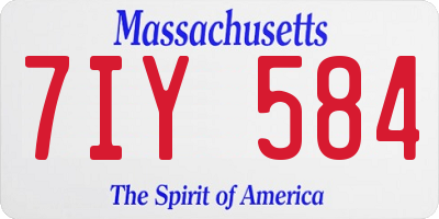 MA license plate 7IY584