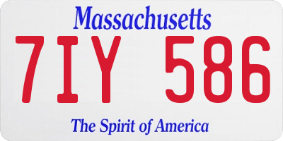 MA license plate 7IY586