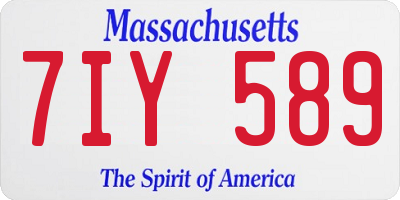 MA license plate 7IY589