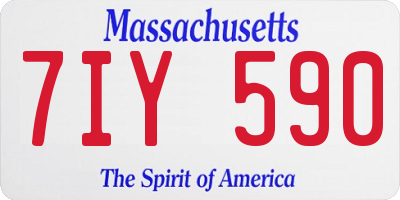 MA license plate 7IY590