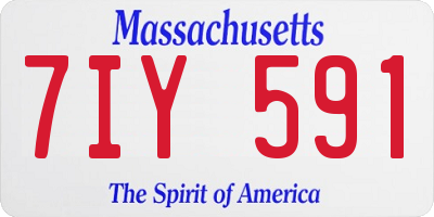 MA license plate 7IY591