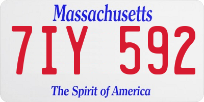 MA license plate 7IY592
