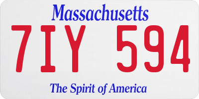 MA license plate 7IY594