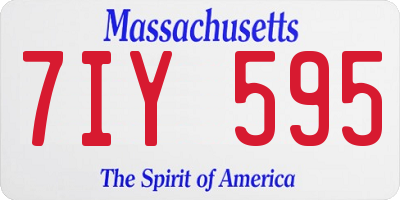 MA license plate 7IY595