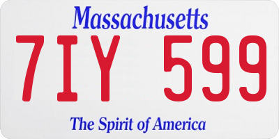 MA license plate 7IY599