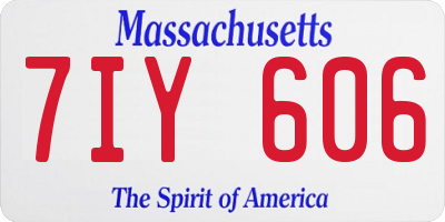 MA license plate 7IY606