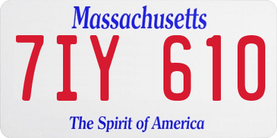 MA license plate 7IY610