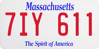 MA license plate 7IY611