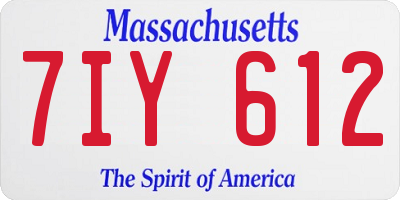 MA license plate 7IY612