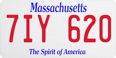 MA license plate 7IY620
