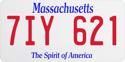 MA license plate 7IY621