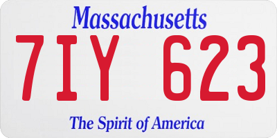 MA license plate 7IY623