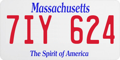 MA license plate 7IY624
