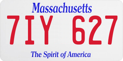 MA license plate 7IY627