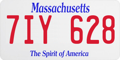 MA license plate 7IY628