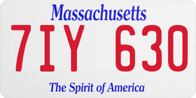 MA license plate 7IY630