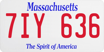 MA license plate 7IY636