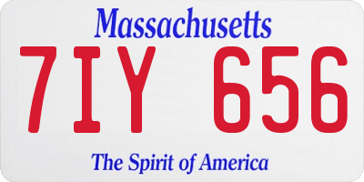 MA license plate 7IY656