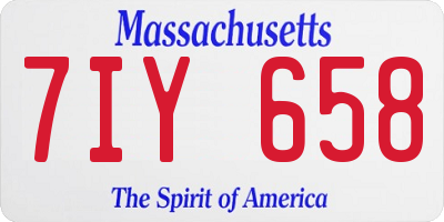 MA license plate 7IY658