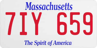 MA license plate 7IY659