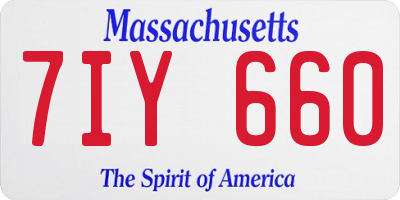 MA license plate 7IY660