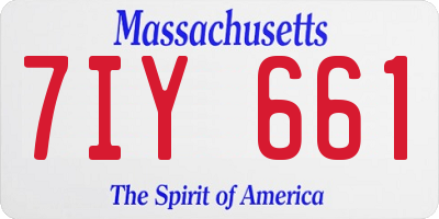 MA license plate 7IY661