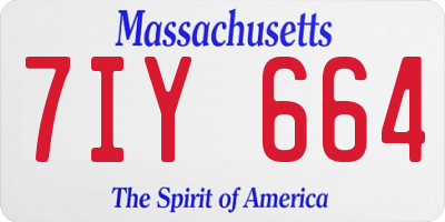 MA license plate 7IY664