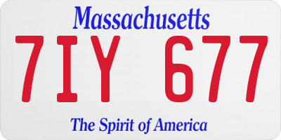 MA license plate 7IY677