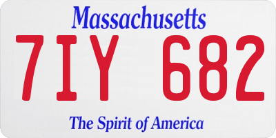 MA license plate 7IY682