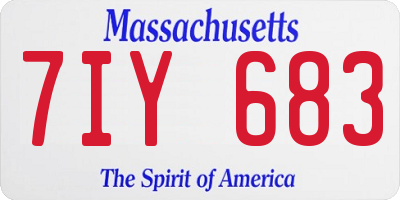 MA license plate 7IY683